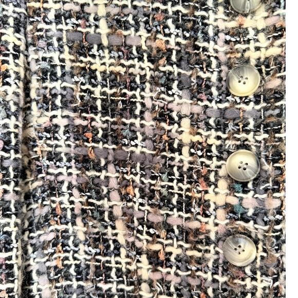 Lea Rome Women's Blazer Gray Wool Boucle France size 38 Small Twee Office Chic - Picture 5 of 8